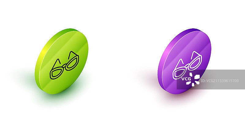 白色背景上的2.5D线条眼镜图标图片素材