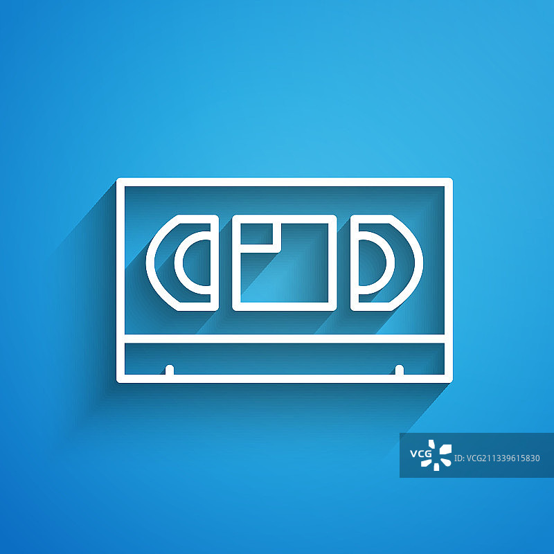 白色线条VHS录像带图标图片素材