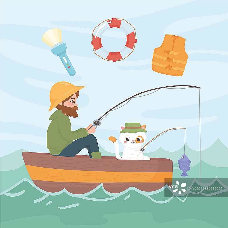 男人钓鱼图片素材