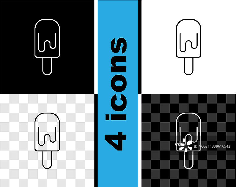 黑色背景上的冰棒图标图片素材