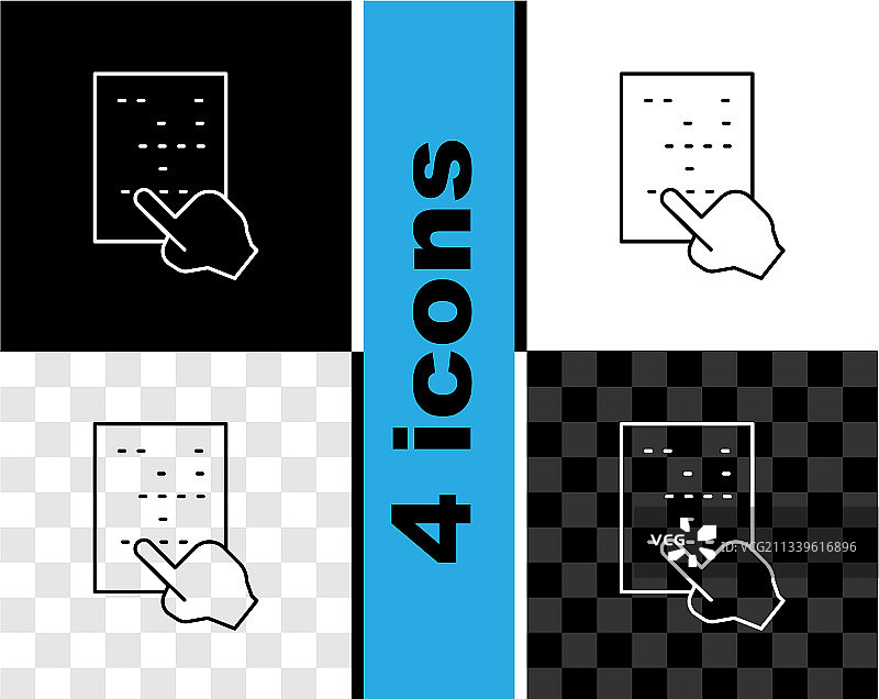 黑白背景上的盲文图标图片素材