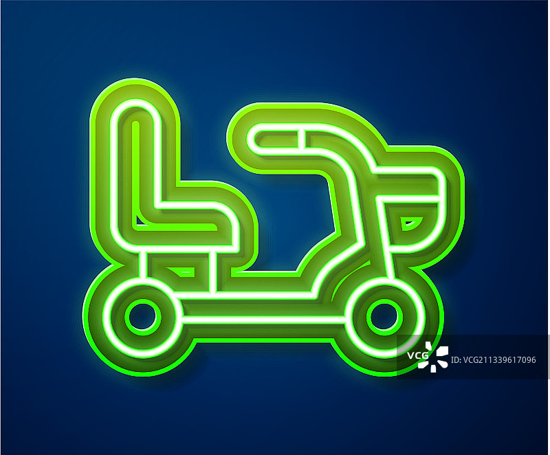 发光霓虹灯线条电动轮椅（残疾人专用）图片素材