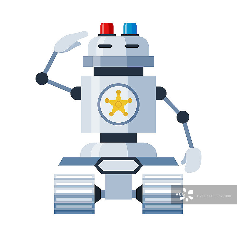 卡通机器人警察电子图标图片素材