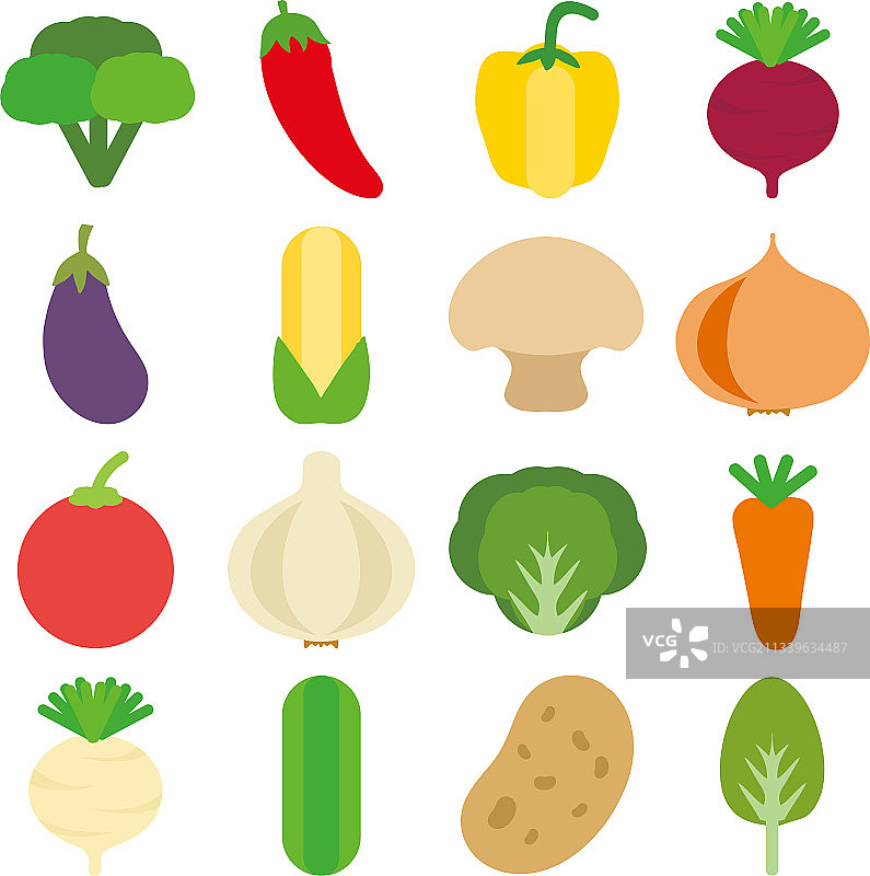 扁平风格蔬菜设计图片素材