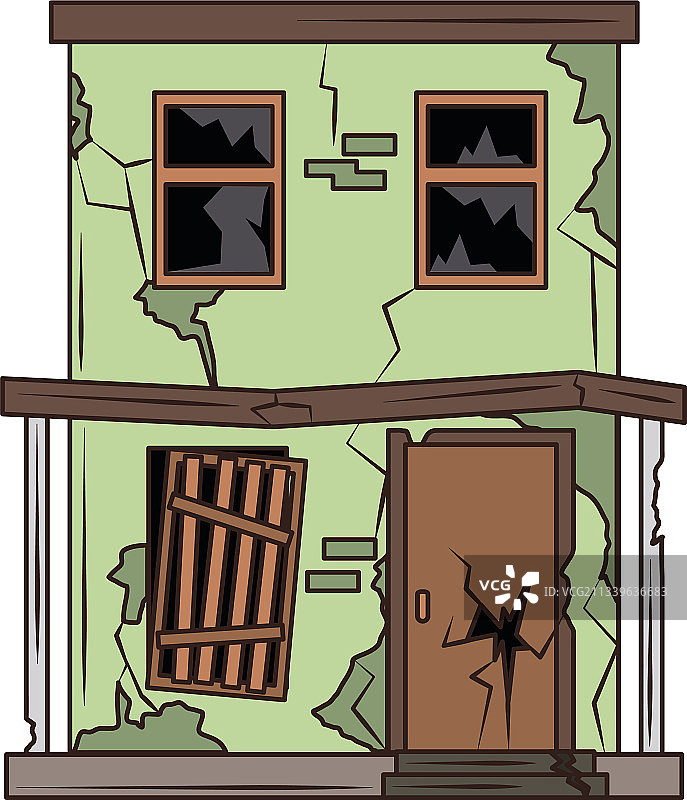 卡通废弃房屋图片素材