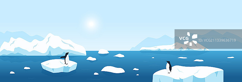 美丽的北极或南极广阔景观图片素材