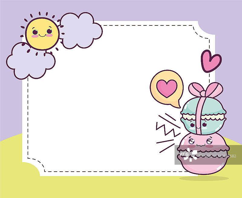 可爱马卡龙贺卡图片素材