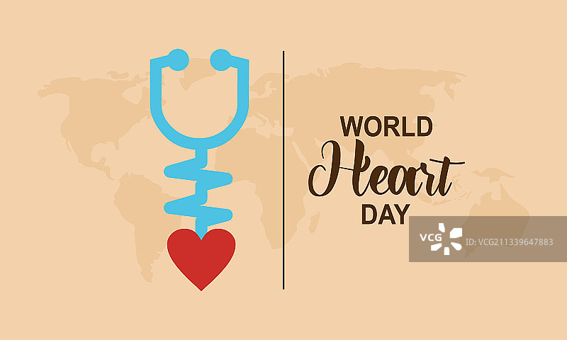 扁平风格世界心脏日概念图片素材