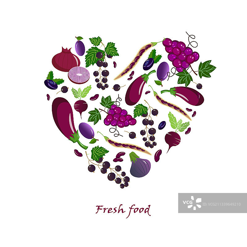 新鲜果蔬卡片 - 茄子图片素材