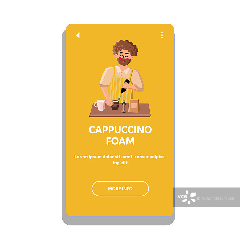 咖啡师用工具制作卡布奇诺泡沫图片素材