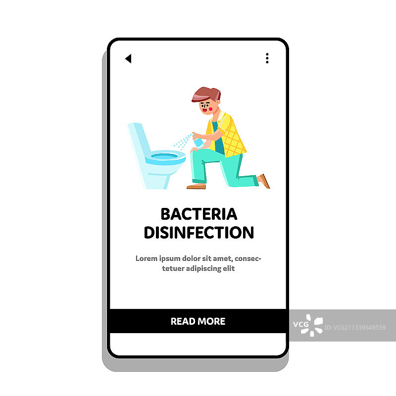 喷洒消毒剂清洁厕所的男人图片素材