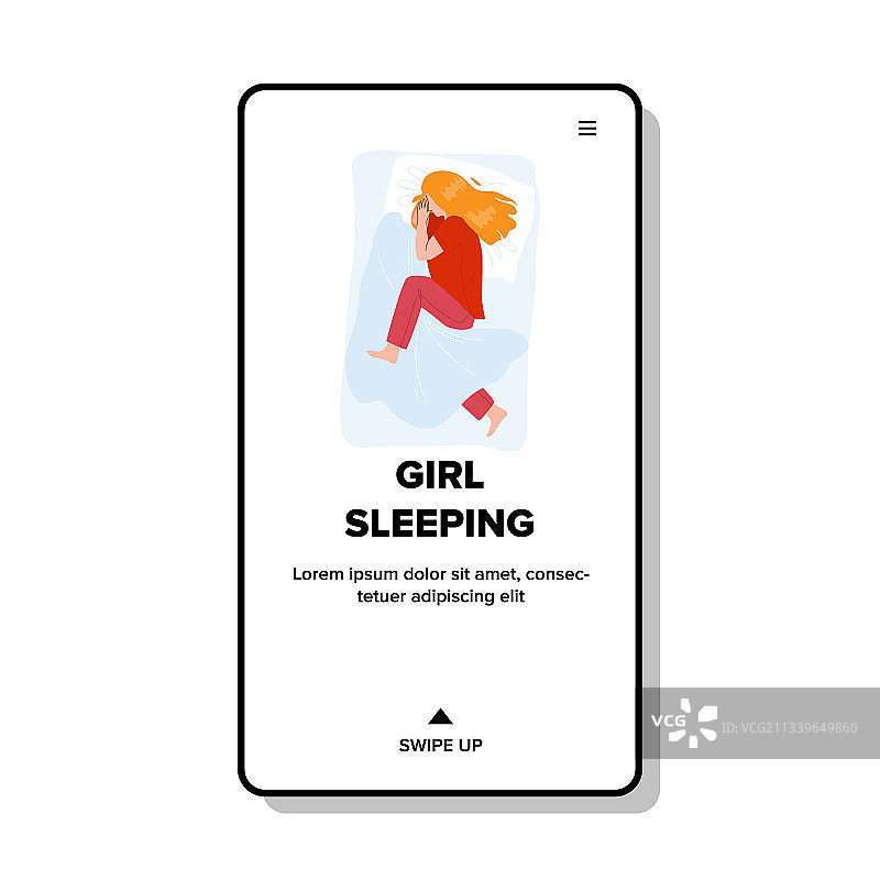 在卧室舒适的床上睡觉的女孩图片素材