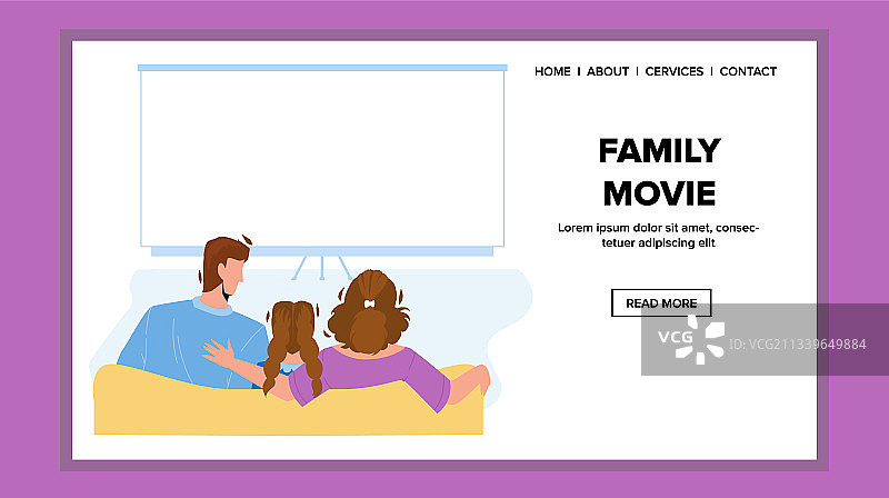 全家一起看电影图片素材