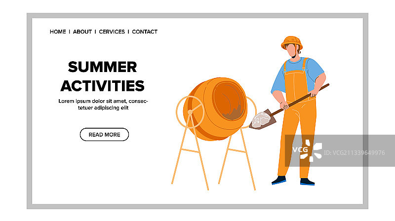 建筑工人夏季施工活动图片素材