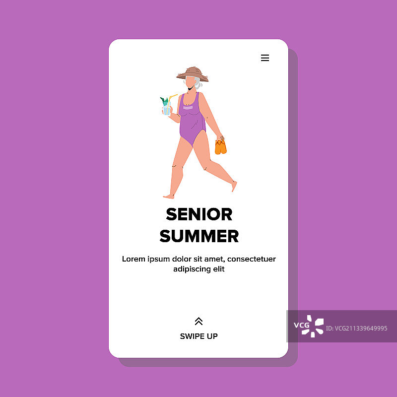 在海滩上享受暑假的年长妇女图片素材