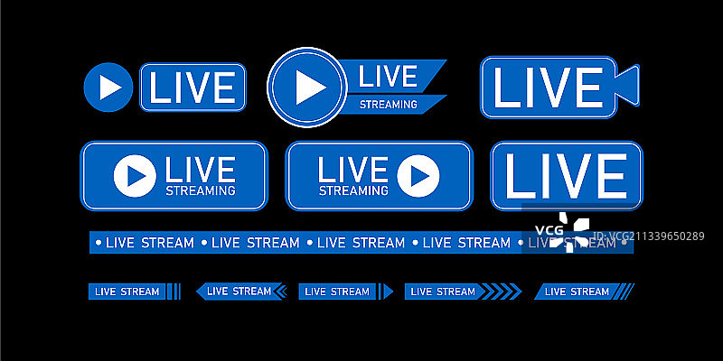 蓝色直播图标图片素材