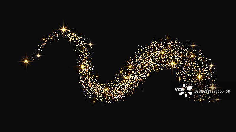 金灿灿的五彩纸屑，飘舞着星尘图片素材