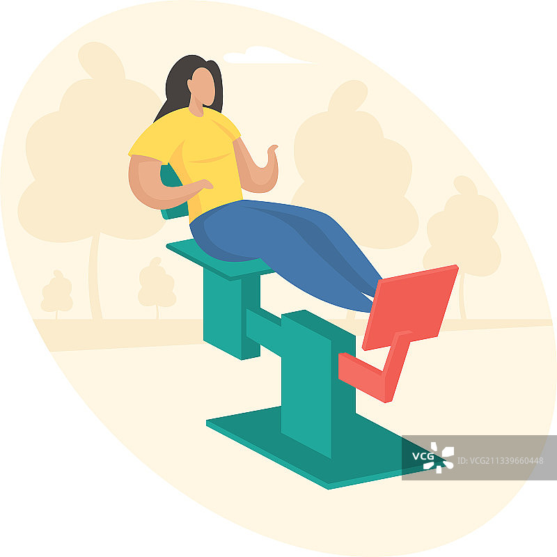 户外健身器材扁平风格图片素材