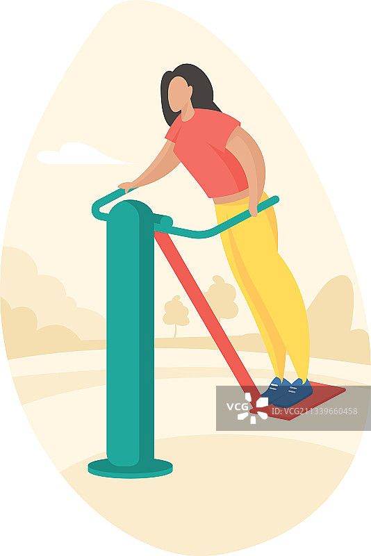 户外健身器材扁平风图片素材