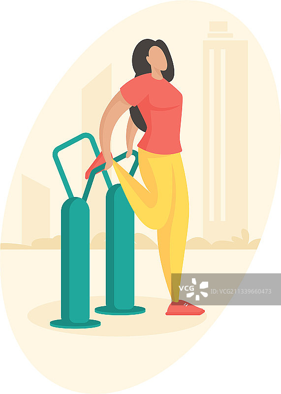 户外健身器材扁平风格图片素材