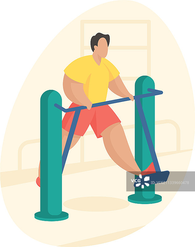 户外健身器材扁平风图片素材