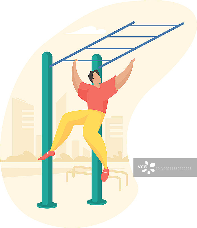 户外健身器材（扁平风格）图片素材