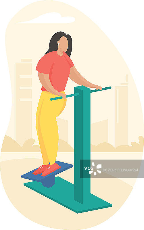 户外健身器材（扁平风格）图片素材