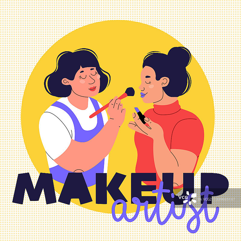 化妆师和两位年轻女性图片素材