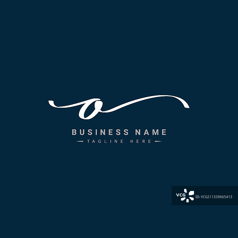 O字母手写签名Logo图片素材
