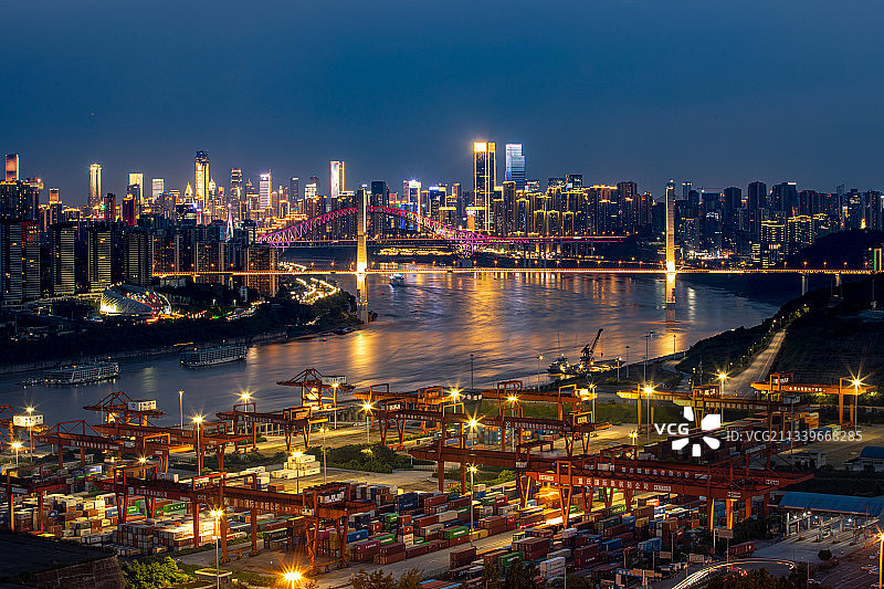 寸滩港之夜图片素材