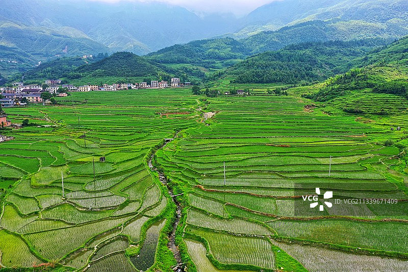 武功山梯田图片素材