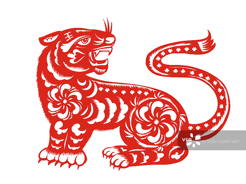 剪纸老虎图片素材