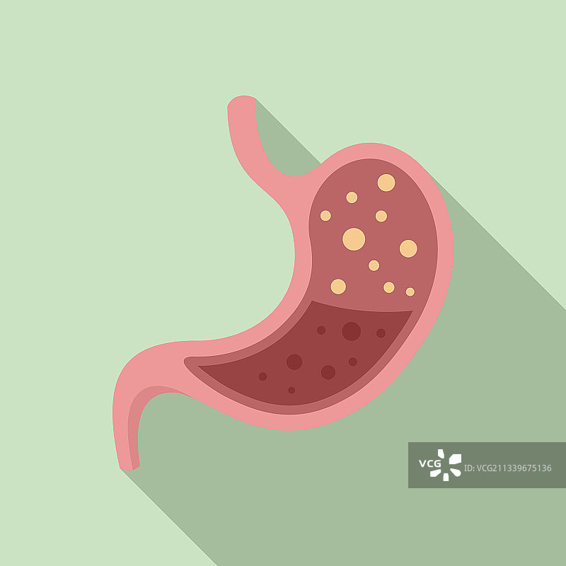 消化系统：胃液图标（扁平风格）图片素材