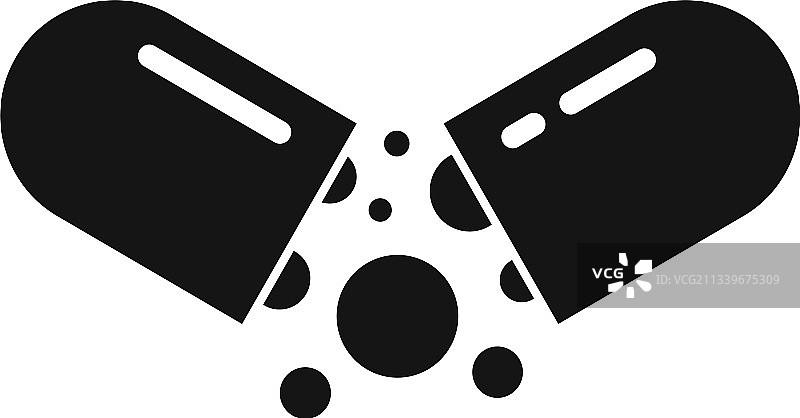 消化胶囊图标简约风格图片素材