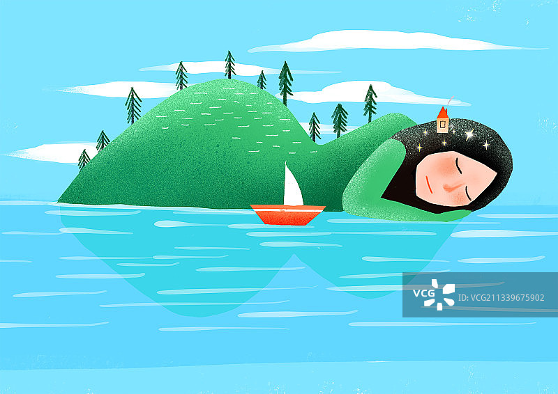 治愈系插画图片素材