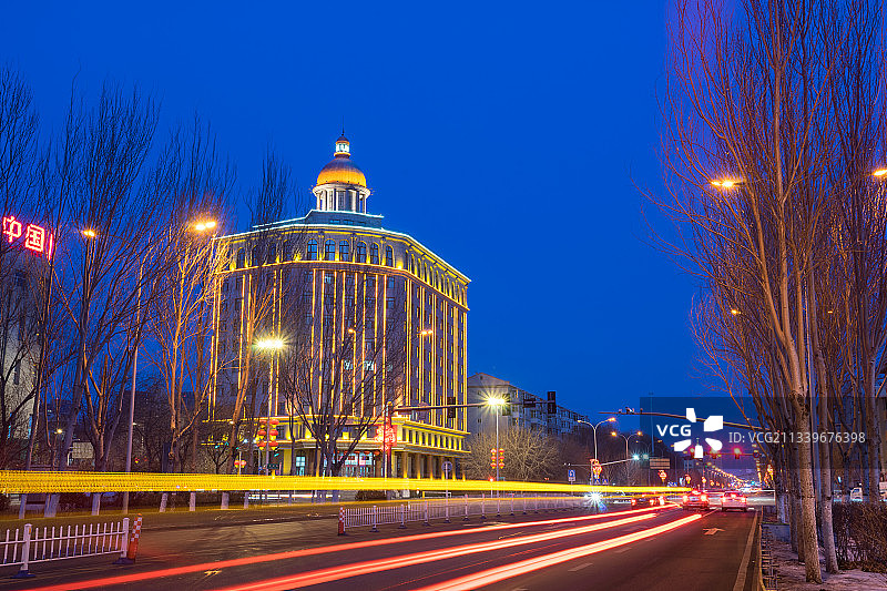 黑龙江省齐齐哈尔市国税局，城市夜景，建筑夜景图片素材