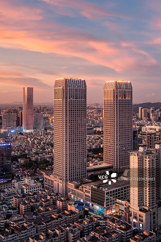 广东省中山市城区利和广场日落图片素材