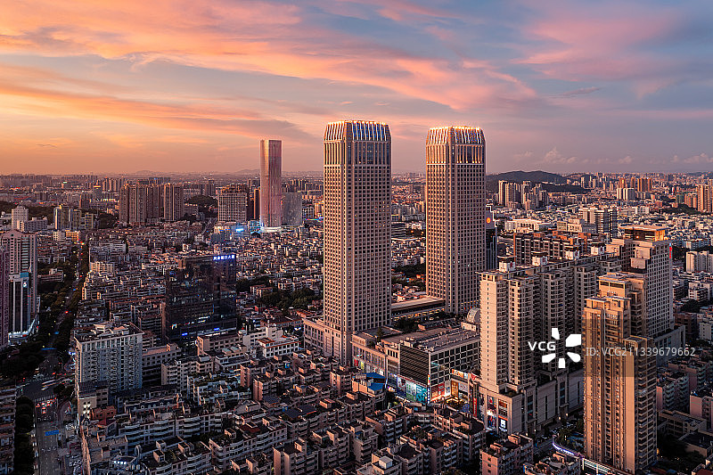 广东省中山市城区利和广场日落图片素材