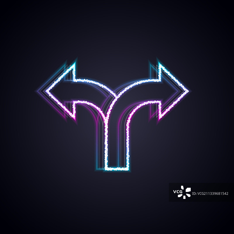 发光的霓虹灯线道路交通标志路标图标图片素材