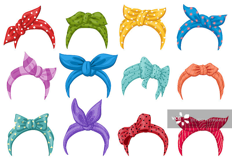 卡通复古风发带女图片素材