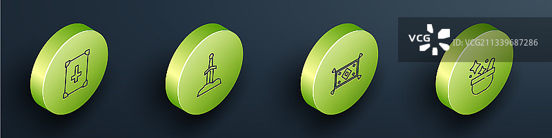 2.5D古代魔法书中的剑图片素材