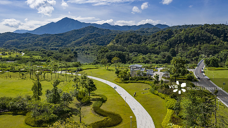 航拍广州从化从都湿地公园图片素材