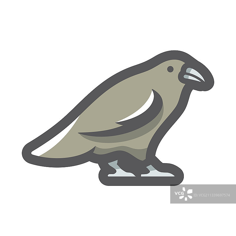 黑色渡鸦乌鸦卡通图标图片素材