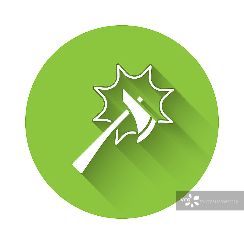 带长阴影的白色消防斧图标图片素材