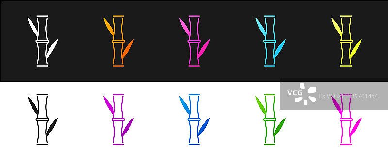 黑白背景竹子图标图片素材