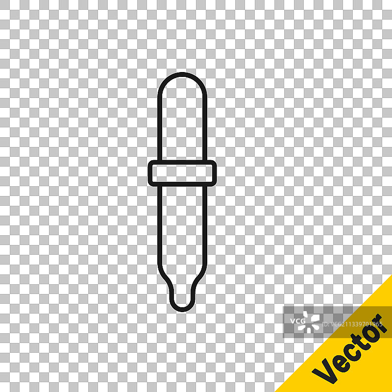 透明背景上的黑色线条移液器图标图片素材