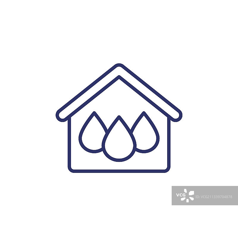 房屋和水线图标图片素材