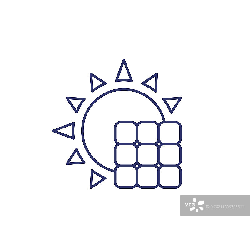 太阳能电池板图标线条图片素材