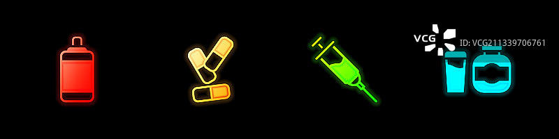 拳击沙袋维生素药丸兴奋剂注射器图片素材