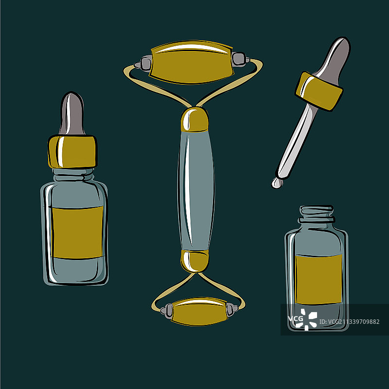 面部按摩器精油瓶图片素材